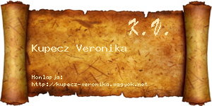Kupecz Veronika névjegykártya
